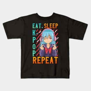 Cute Eat Sleep K-Pop Repeat Kawaii Anime Girl Kpop Kids T-Shirt